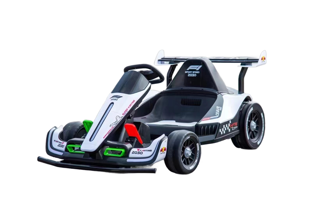 Karting Car Remote Control LED Digital display, power display,Motor 550#dual drive 380W steering mo White
