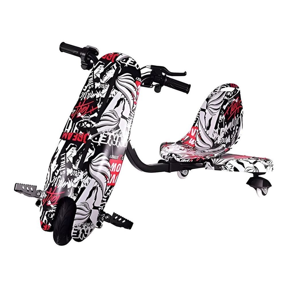 Electric Scooter Drift Trike, remote key,3 speed, 11-25km/h,36V- 350W,Tier 8" White