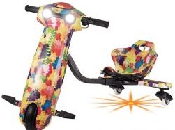 Electric Scooter Drift Trike, remote key,3 speed, 11-25km/h,36V- 350W,Tier 8" Black