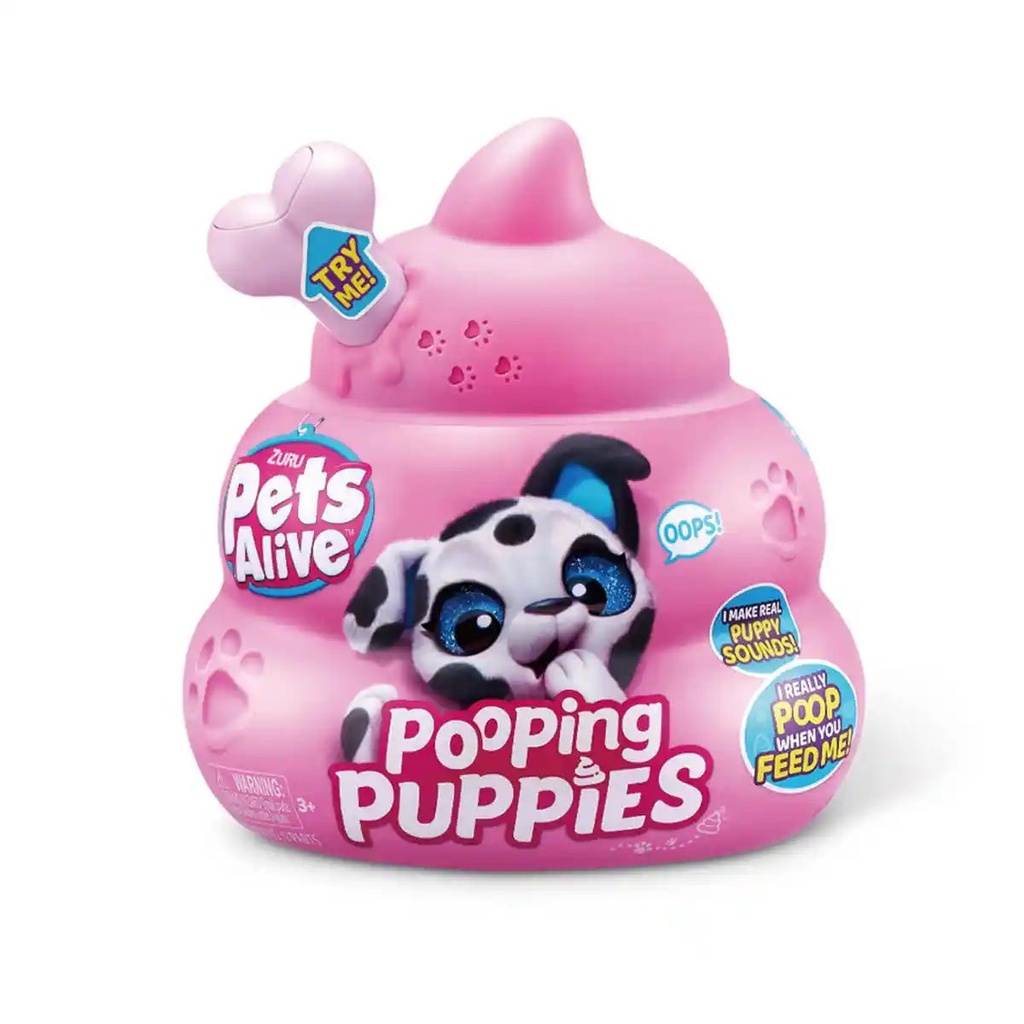Pets Alive-Pooping Puppies- Series 1 Interactive Plush,Bulk,4Pcs,No Inner,Std Color Assortment