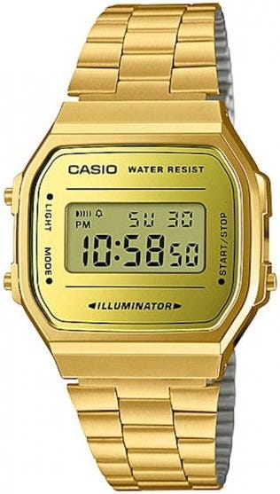 Watch Digital Type - Chrome Plated Resin - Gold - WR 50M A168WEGM-9DF