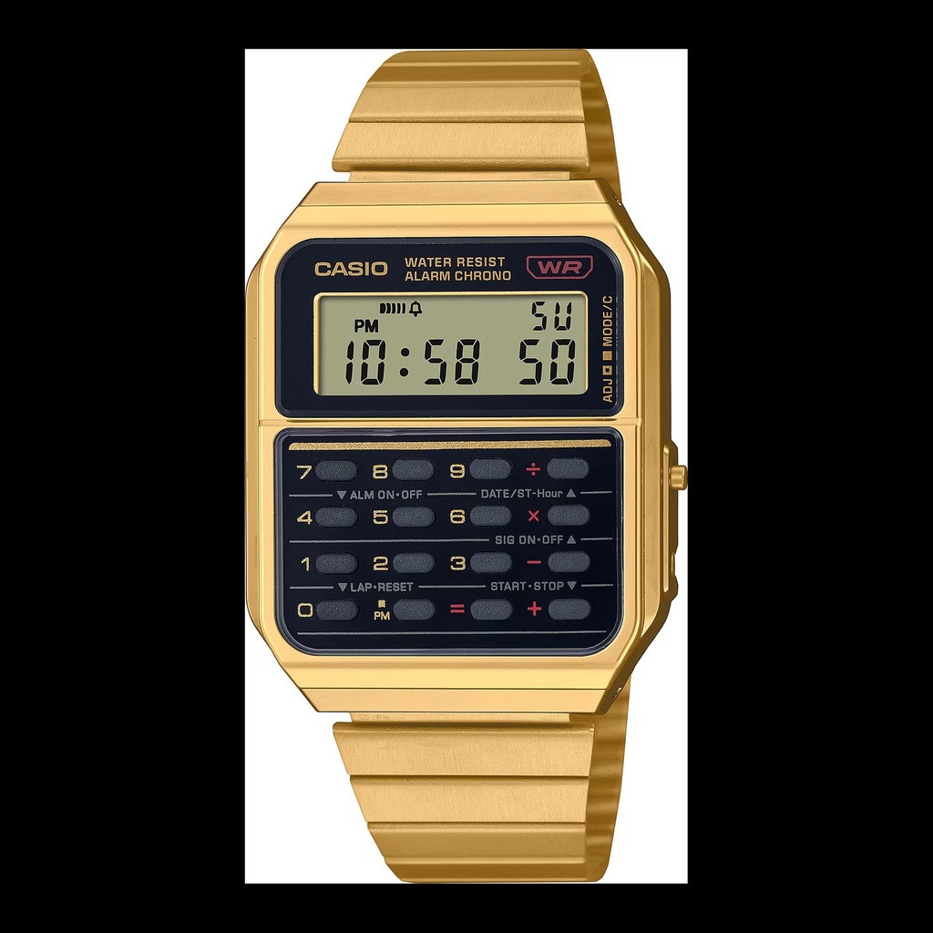 Watch Digital Type - Chrome Plated Resin - Gold - WR 50M CA-500WEG-1ADF