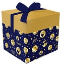 Gift For Box, 20X20X20Cm, 350Gsm, Blue & Gold