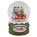 Disney Traditions Mickey And Pluto Christmas Snow Globe