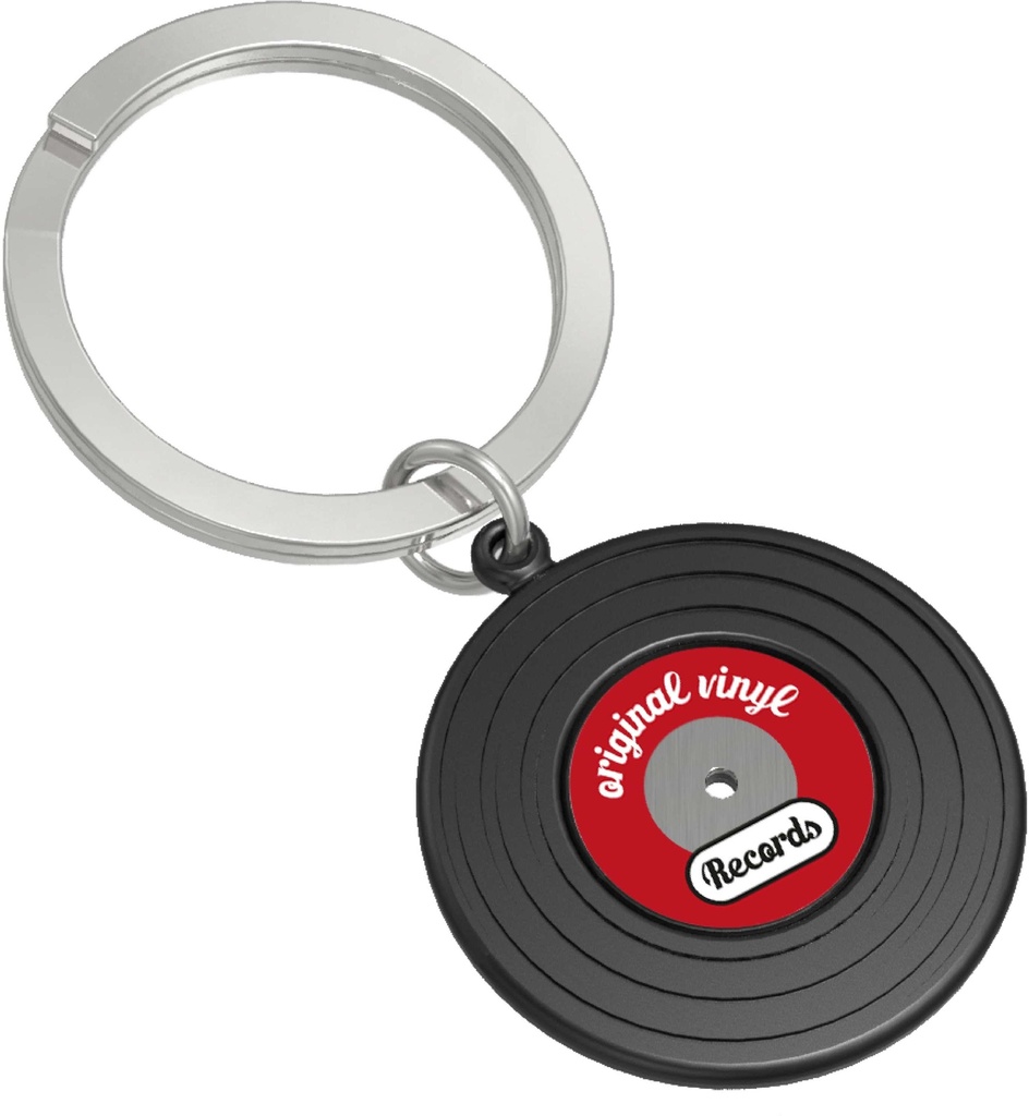 Music Fashion Vinyl Design - Zinc Alloy Matt Black Painted With Steel Multi Color Center
