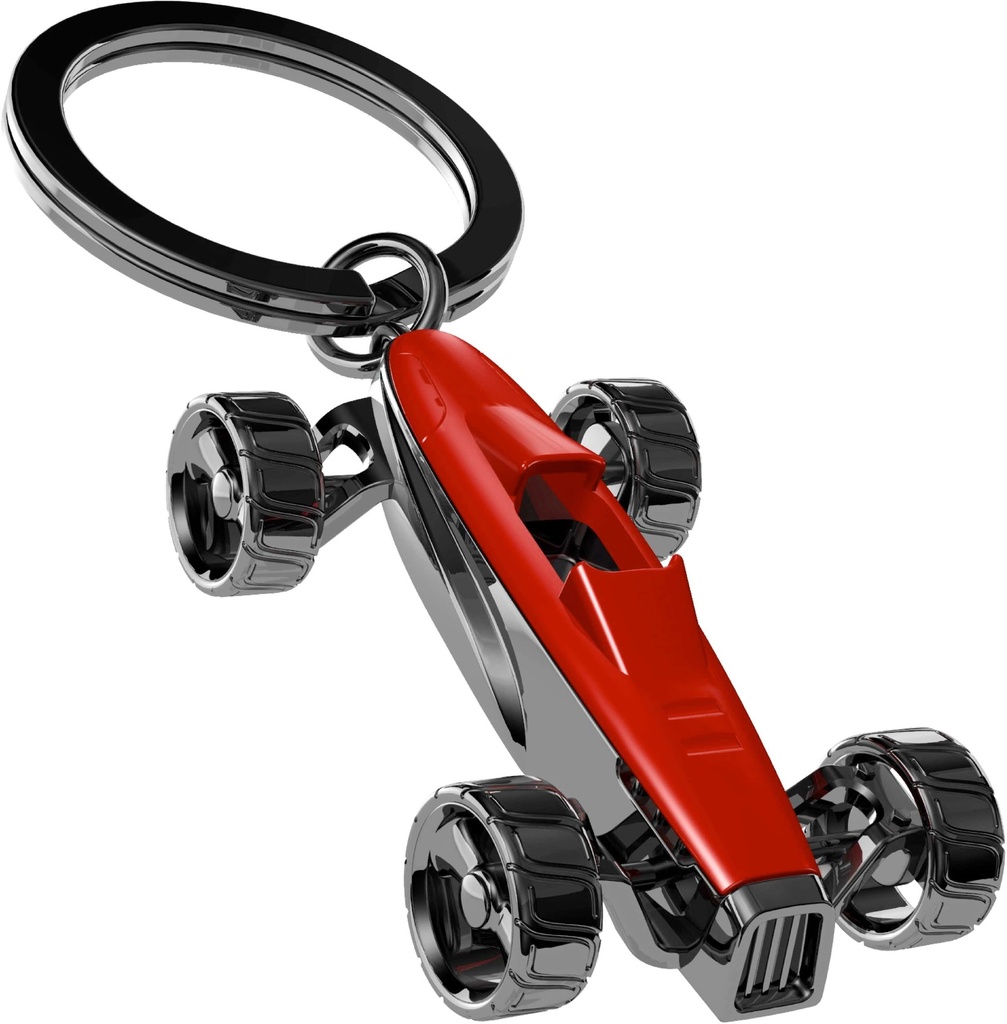 Boys Toys Fashion Concept Racing Car Keyholder - Moving Wheels - Red + Bullet Finish