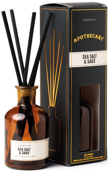 Apothecary Amber Glass Diffuser 3fl oz./88ml - Sea Salt & Sage