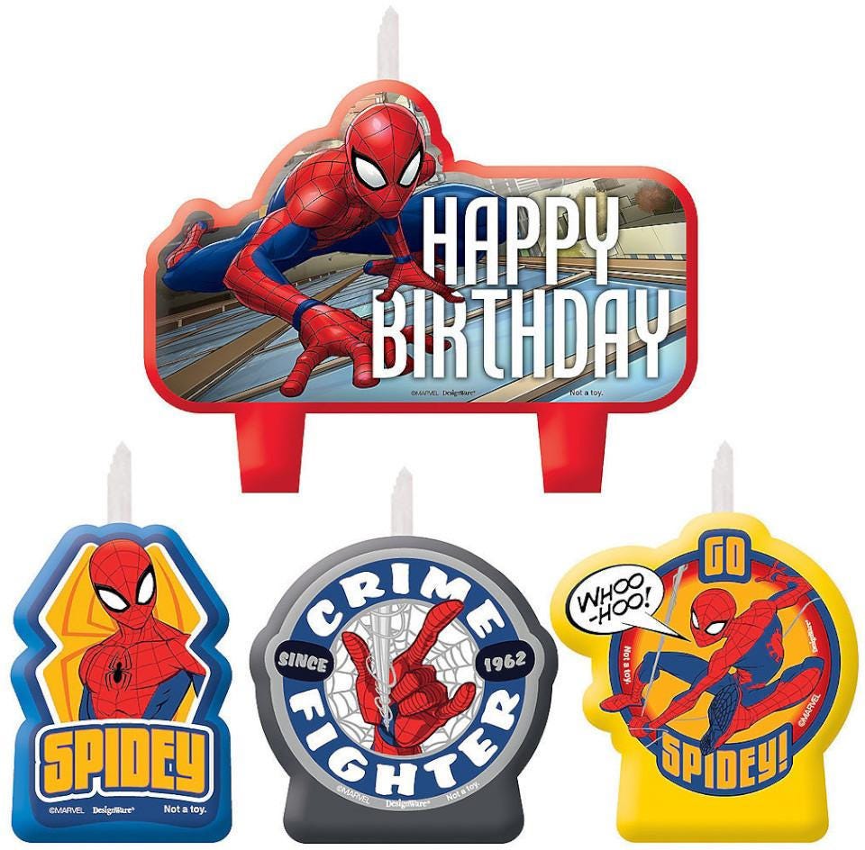 Spiderman Birthday Candle Set