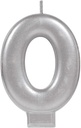 #0 Silver Numeral Metallic Candle