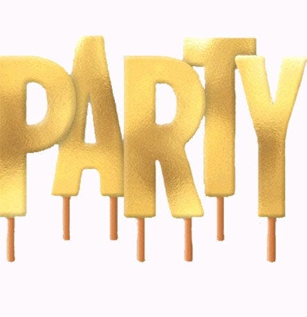 Party Gold Metallic Pick Candles
