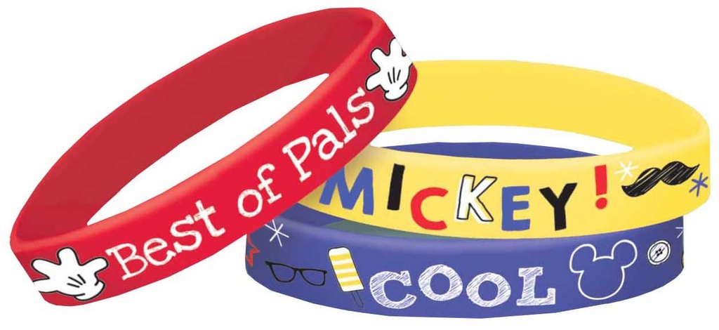 Mickey On The Go Rubber Bracelets 6Pcs