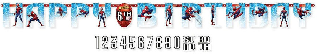 Spiderman Webbed Add An Age Jumbo Letter Banner