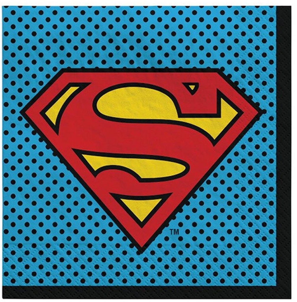 Superman Lunch Napkin, 16Pcs