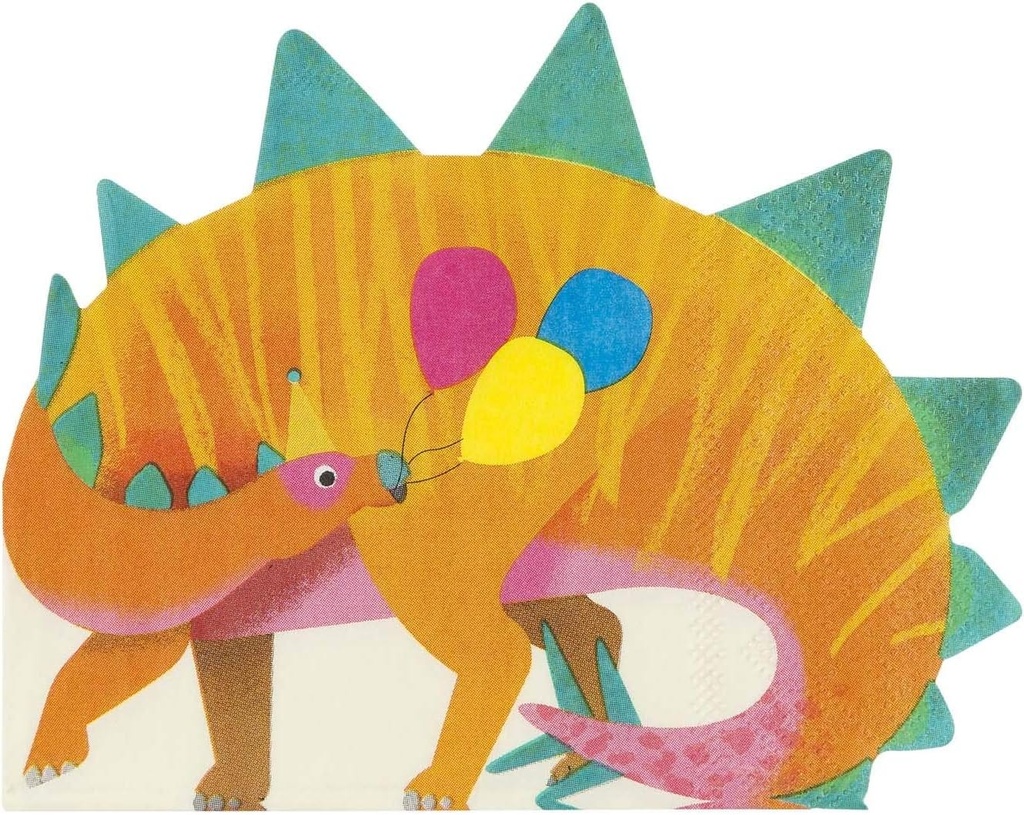 Party Dinosaurs Shaped Napkin 16Pk