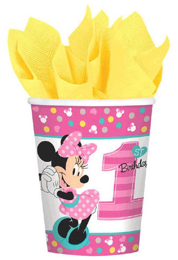 Minnies Fun To Be One Paper Cup 9Oz, 8Pcs