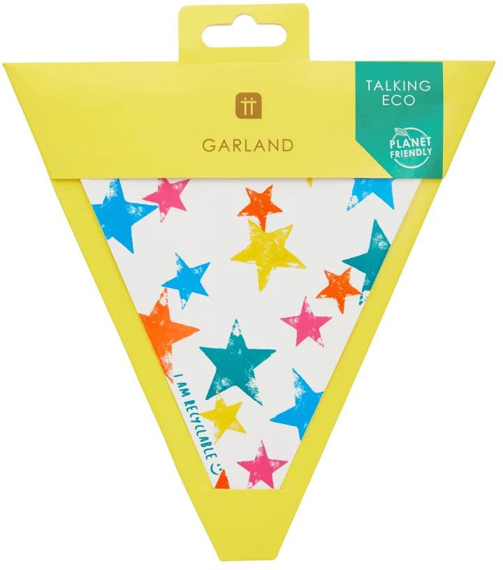 Birthday Brights Star, Eco Bunting, 12 Flags, 3M