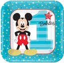Mickeys Fun To Be One Square Plates 7In