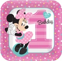 Minnies Fun To Be One Square Plates 7In