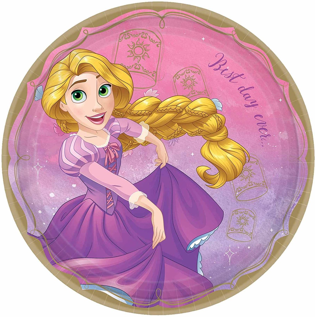 Disney Rapunzel Paper Plates 9In, 8Pcs