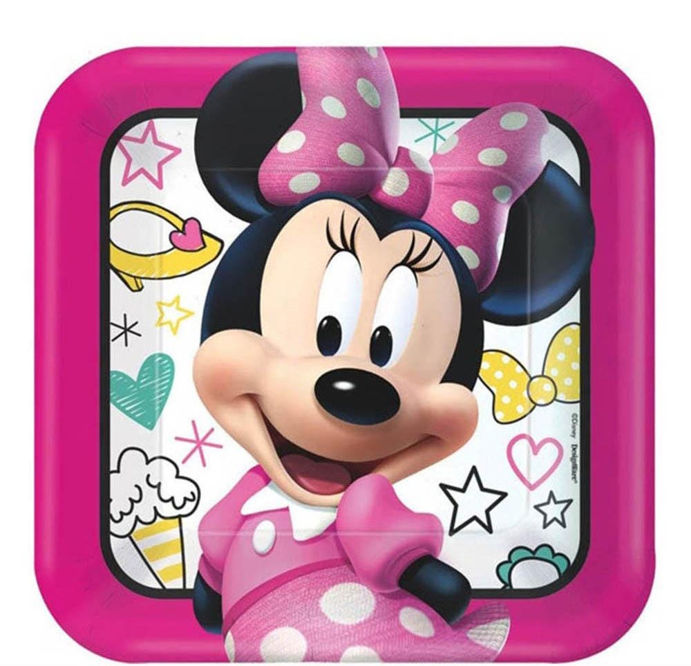 Minnie Mouse Happy Helper Square Paper Plates, 9In, 8Pcs