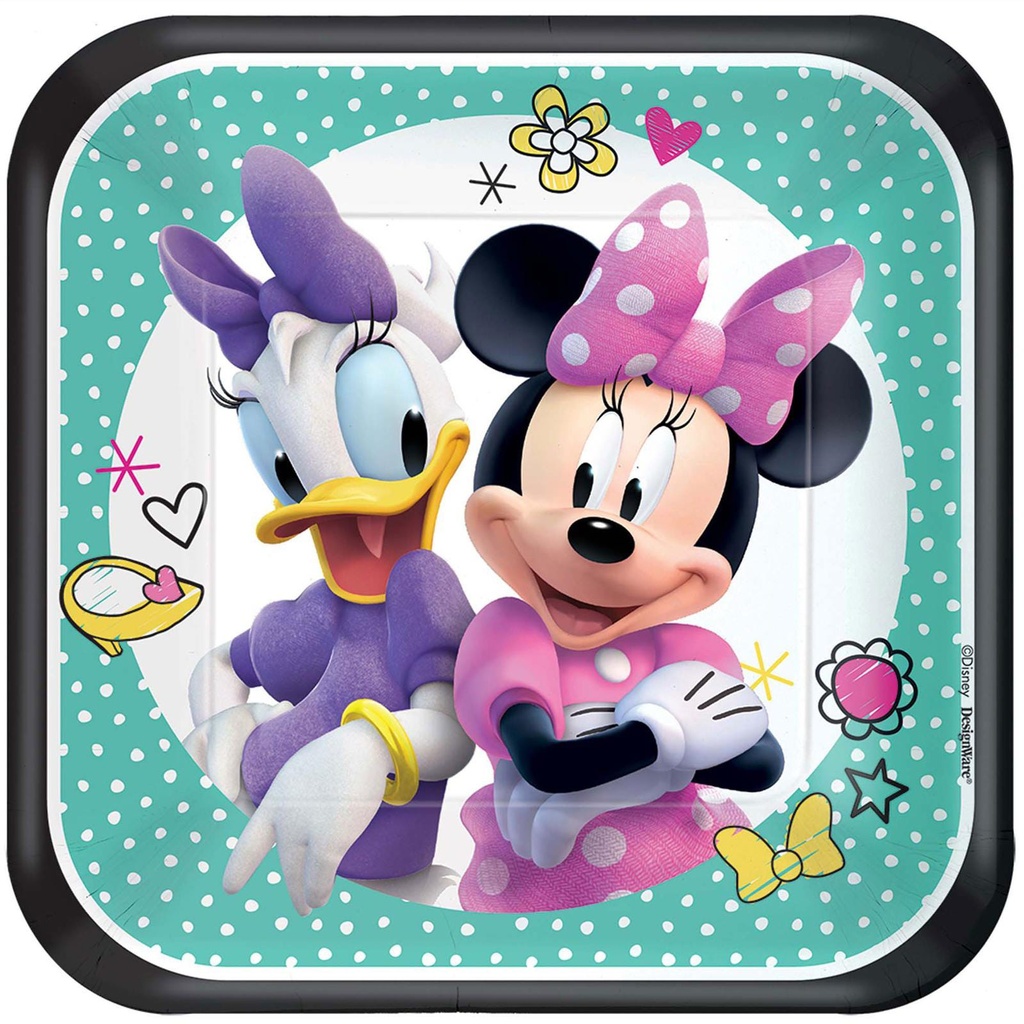 Minnie Mouse Happy Helper Square Paper Plates, 7In, 8Pcs