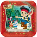Jake And The Neverland Square Plates 7In, 8Pcs
