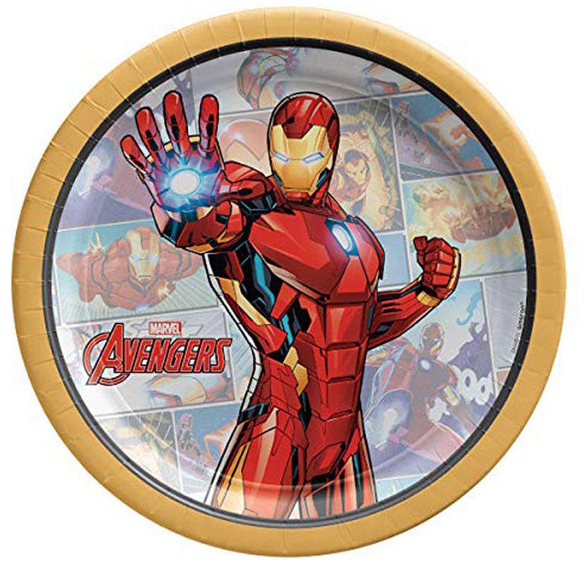 Iron Man Paper Plates 7In, 8Pcs