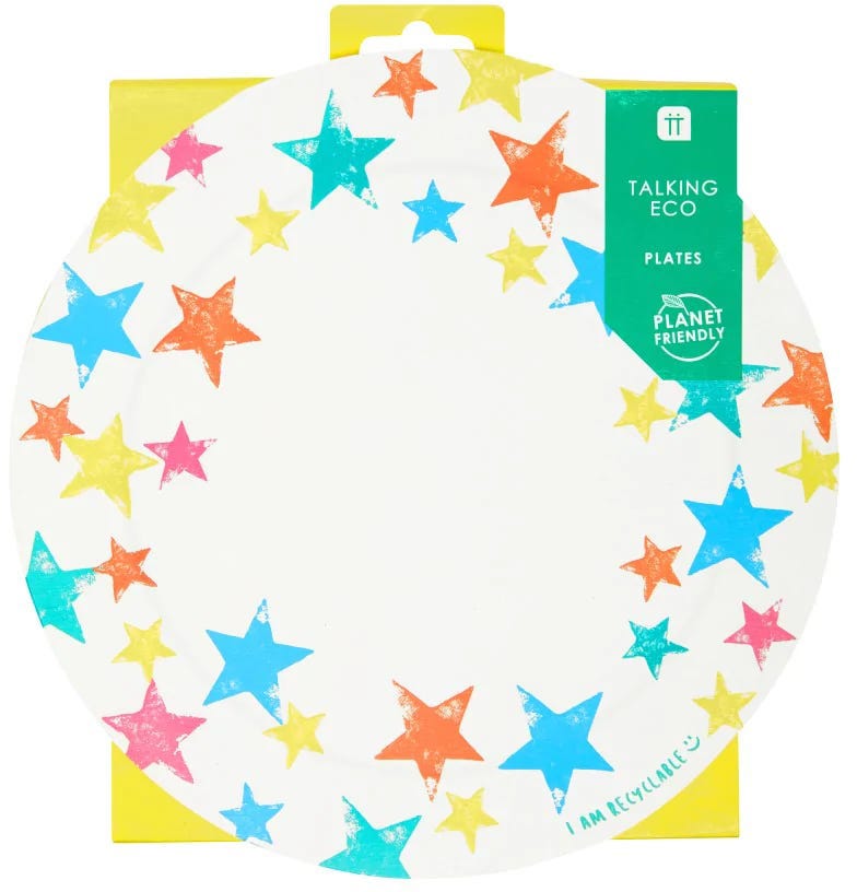 Birthday Brights Star, Eco 9 Inch Plate, 12Pk