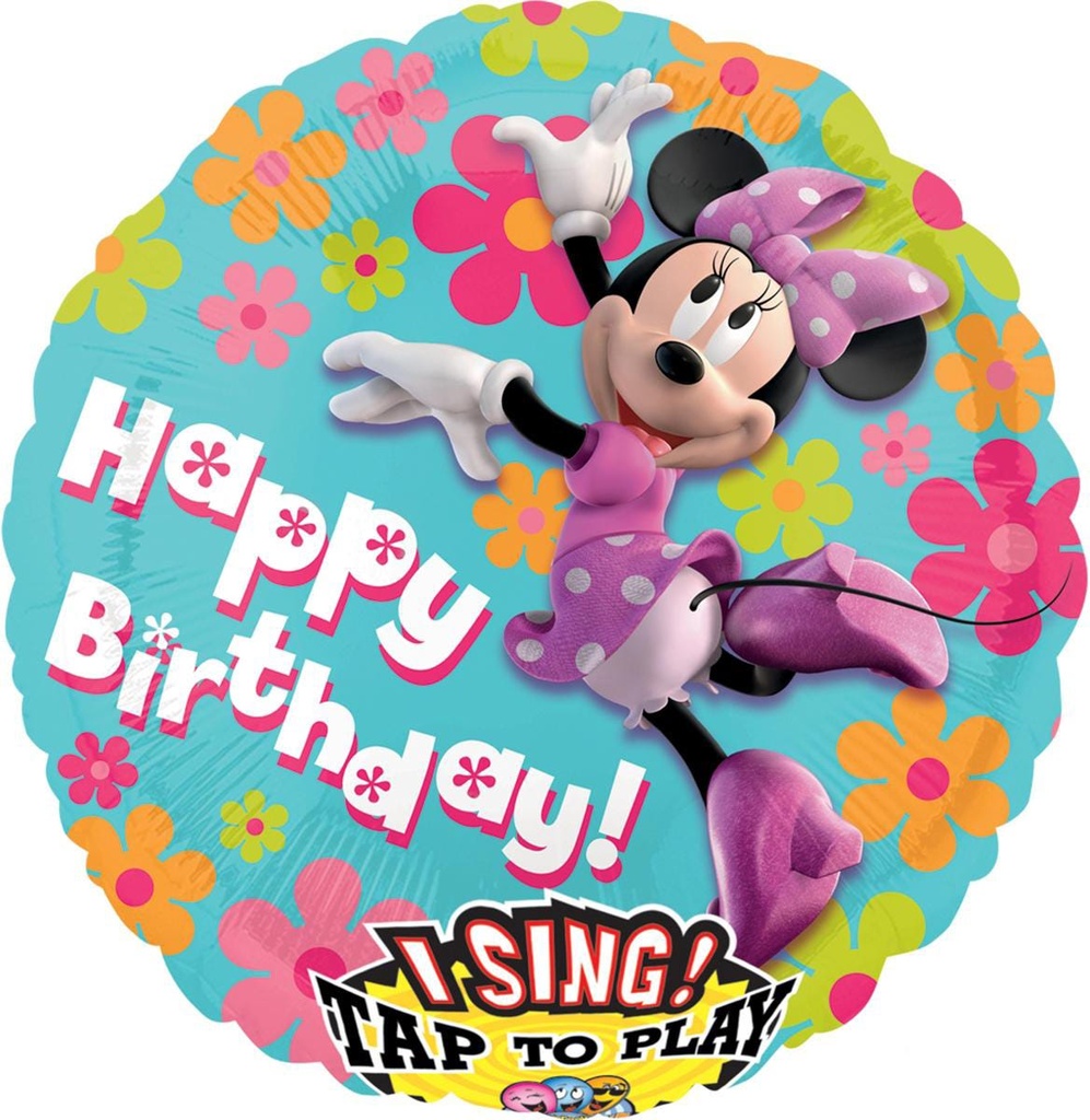 P75 Minnie Mouse Happy Birthday Singing Balloon 28In