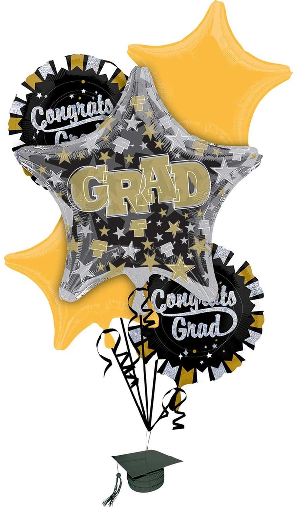 P75 Glitter Grad Bouquet Foil Balloon, 5Pcs