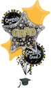P75 Glitter Grad Bouquet Foil Balloon, 5Pcs