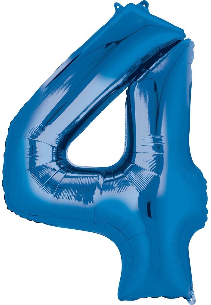 L16 Number 4 Blue Mini Shape Foil Balloon