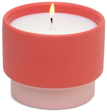 Colour Block Ceramic Candle 6 oz./170g - Coral - Sparkling Grapefruit