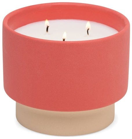 Colour Block Ceramic Candle 16 oz./453g - Red - Amber & Smoke