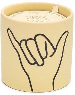 Impressions Ceramic Candle 5.75 oz./163g - Yellow - Hang Loose - Ocean Rose & Bay