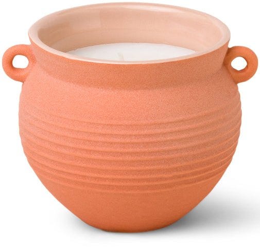 Santorini Ceramic Candle 8.5 oz./240g - Terracotta - Raw Clay & Pear