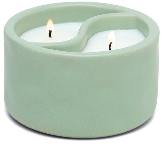Yin-Yang Ceramic Candle 11 oz./311g - Sage Green - Green Tea/Aloe