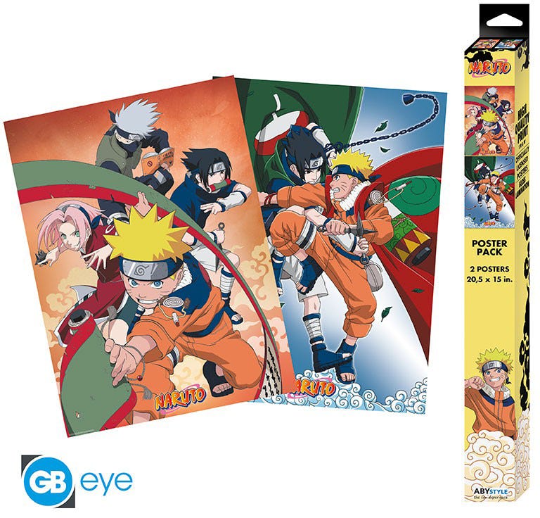 Block NARUTO - Set 2 Chibi Posters - Team 7 (52x38) x4