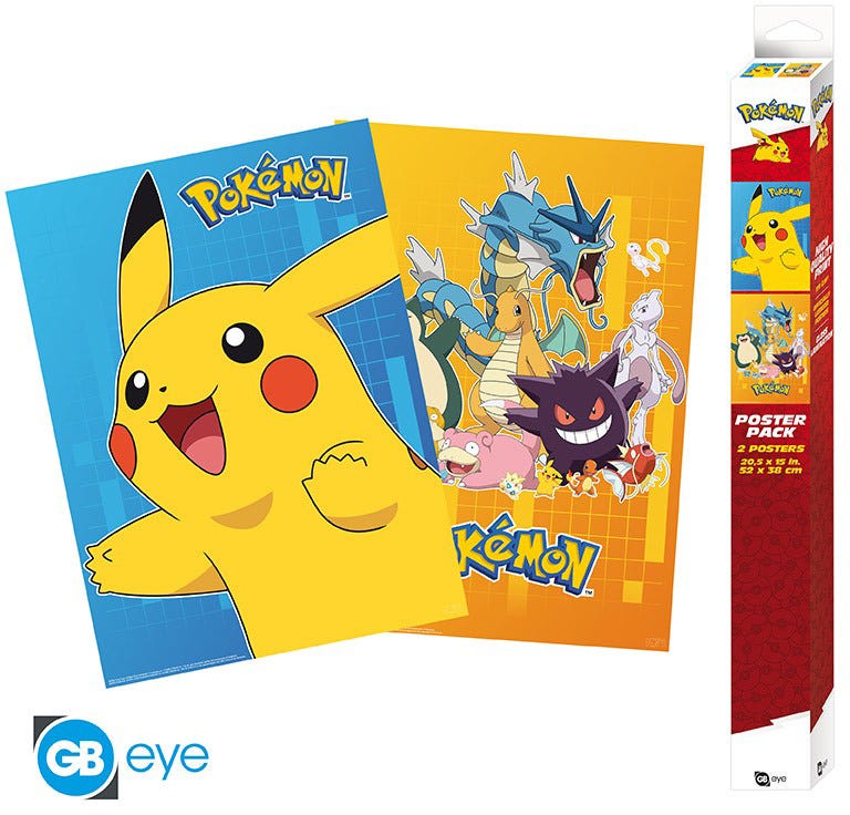 Block POKEMON - Set 2 Chibi Posters - Colourful Characters (52x38) x4