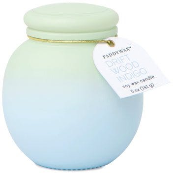 Orb Ombre Glass Candle 5 oz./141g - Green & Blue - Driftwood Indigo