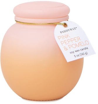 Orb Ombre Glass Candle 5 oz./141g - Pink & Orange - Pink Pepper & Pomelo