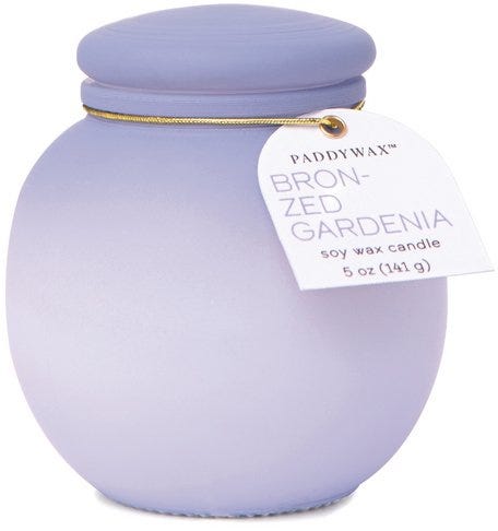 Orb Ombre Glass Candle 5 oz./141g - Purple & Lavender - Bronzed Gardenia & Tonka