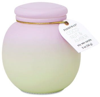 Orb Ombre Glass Candle 5 oz./141g - Purple & Green - Coconut & Amber