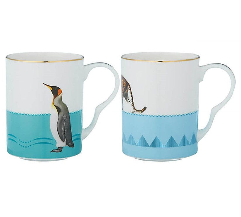 Set/2 Mugs (Cheetah, Penguin)