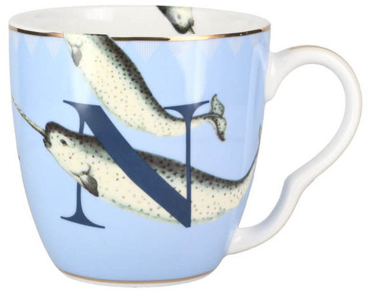 N - Alphabet Mug - Narwhal