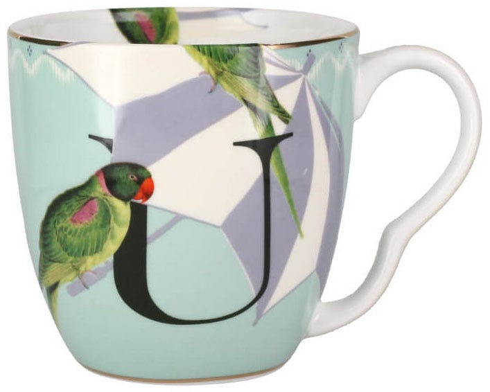 U - Alphabet Mug - Bone China