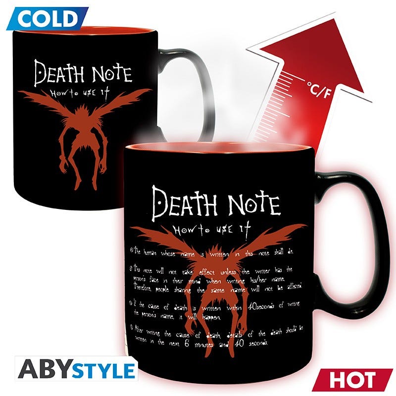 Death Note - Mug Heat Change - 460 Ml - Kira & Ryuk - Boîte X2