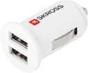 Block Skross Midget Dual USB Car Charger - White