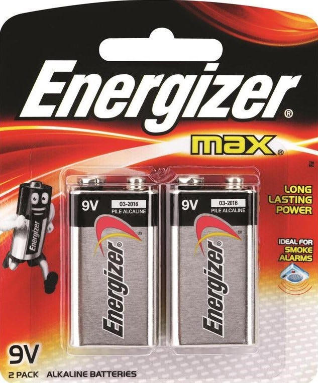Energizer Energizer Max 9V Alkaline Battery Pack Of 2