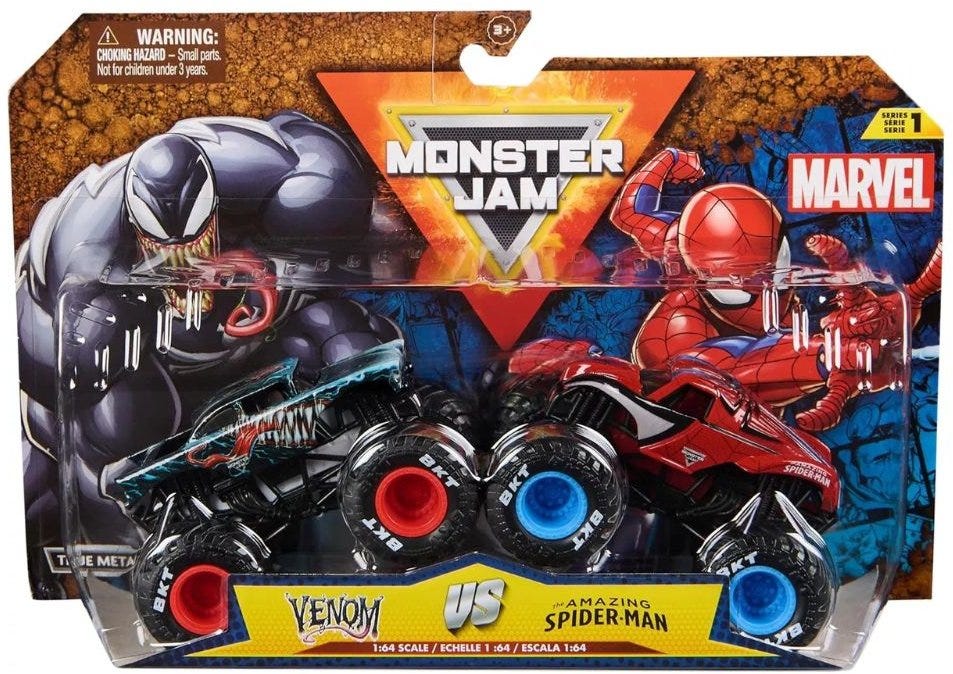 MONSTER JAM MARVEL VEHICLES 1:64 2-PK